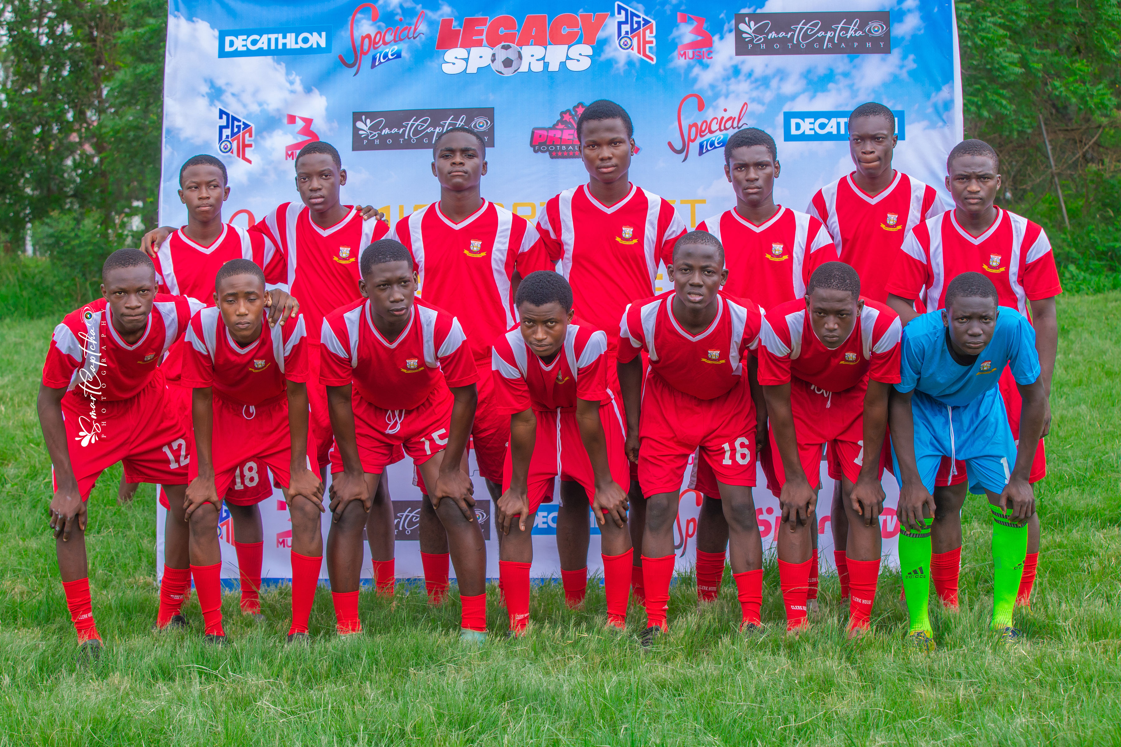 Team in red jerseys