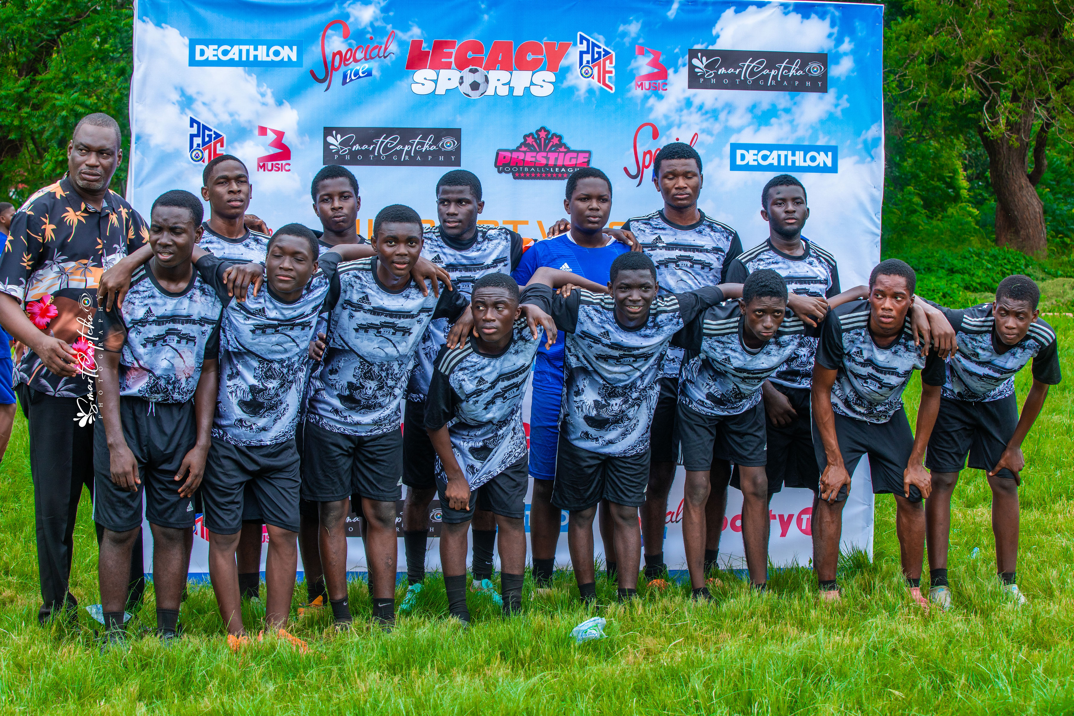 PRESEC team with Prestige Football League officials